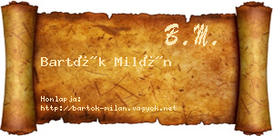 Bartók Milán névjegykártya